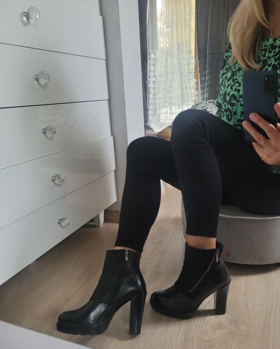 Botki trapery slupek 39 Venezia print