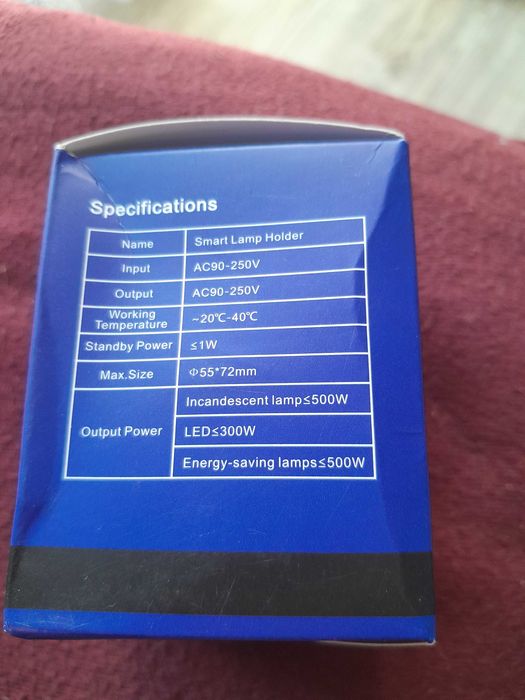 Tuya WIiFi BL E27 mini Gniazdo Inteligentny uchwyt lampy