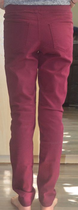 Bordowe proste spodnie rozm.40