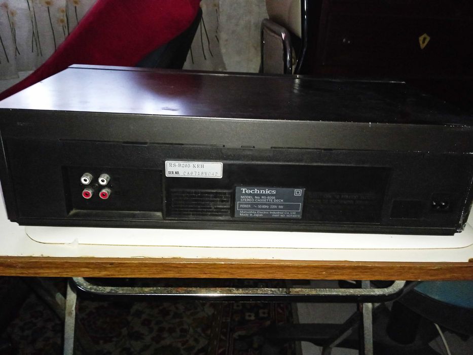 Gravador de cassetes Technics Modelo RS-B205 + cabo de eletricidade