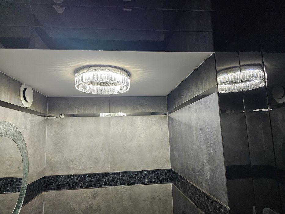 Kryształowy żyrandol LED plafon 40 cm srebrny