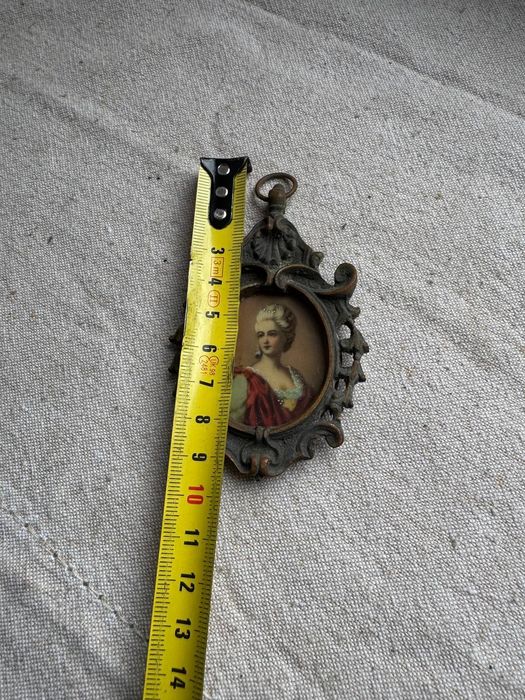 Miniatura Portret Rococo XVlll wiek Brąz