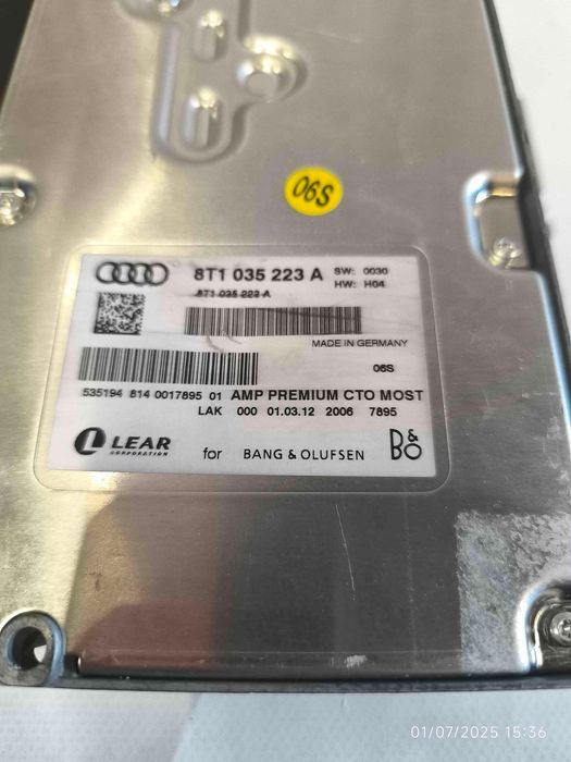 Amplificador de Colunas AUDI A5 Sportback 2.0 TDI (100 kW / 136 cv) [09.2009 - 01.2017] 8T1035223A (OEM)