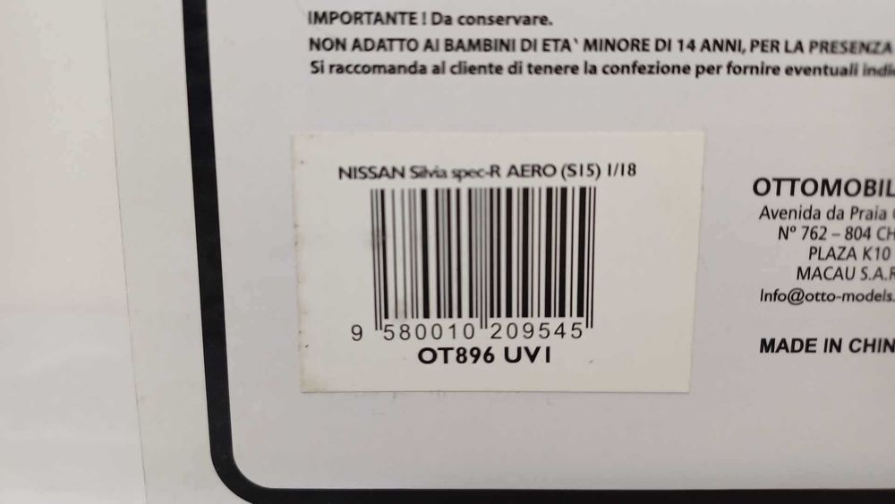 1/18 Nissan Silvia S15 u s - OTTO OT896