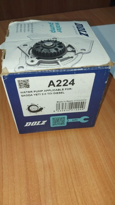 Насос водяний, помпа VW, A224 (Вир-во Dolz)