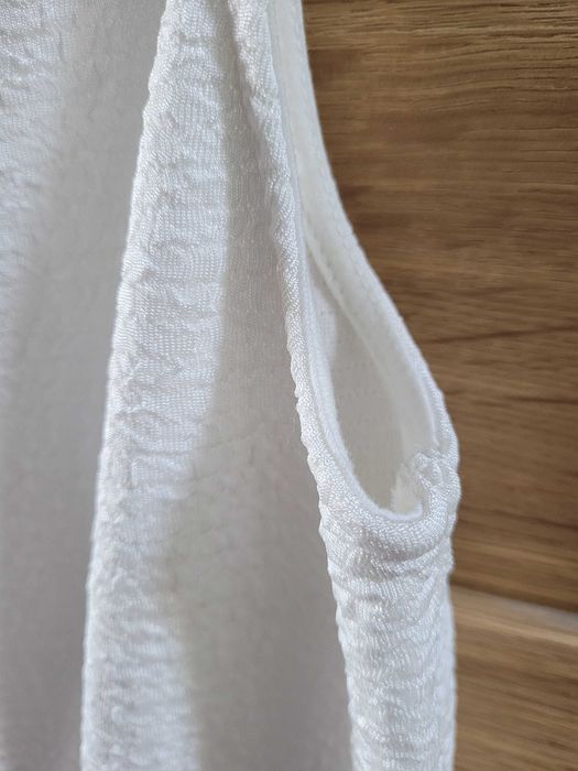 Biała bluzka damska 38 S/M baskinka krótki rękaw