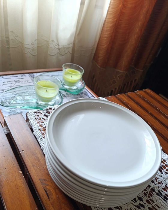 Hotelaria Pratos Cerâmica Diâmetro 20 cm orla alta - 9 unidades Novos
