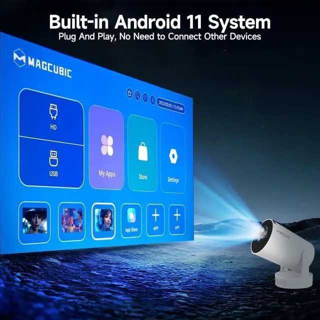 Смарт проєктор Magcubic HY300 PRO Plus Android 11, WiFi 6 BT5.4 5W