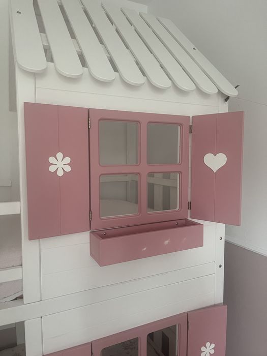 Łóżko pietrowe, domek, dla dziewczynki