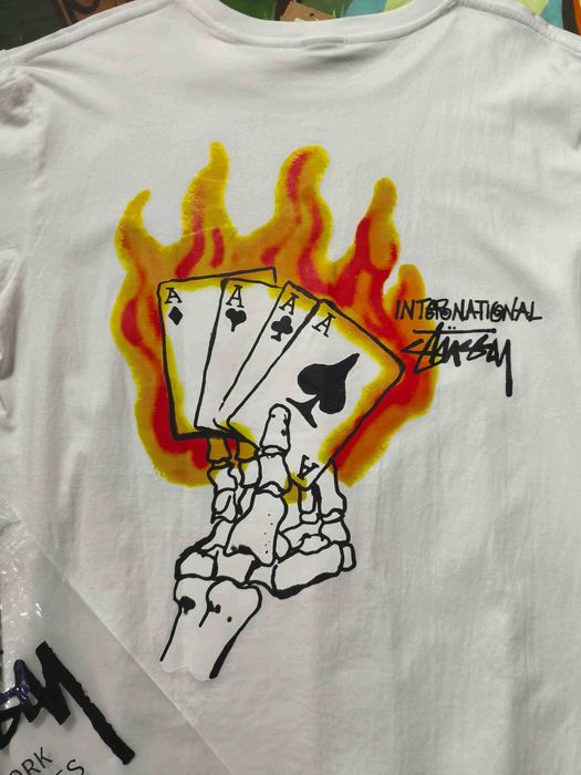 Stussy Męska Biała Koszulka z Nadrukiem XL