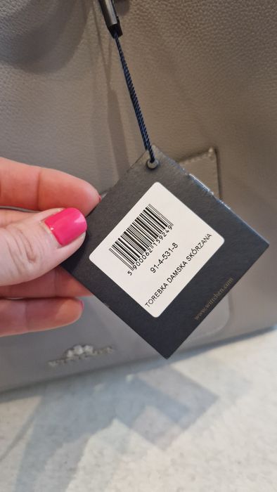 Skórzana torebka Wittchen szara