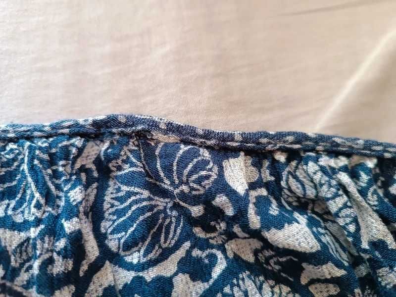 Bluzka niebieska boho z długim rękawem H&M XXL 44