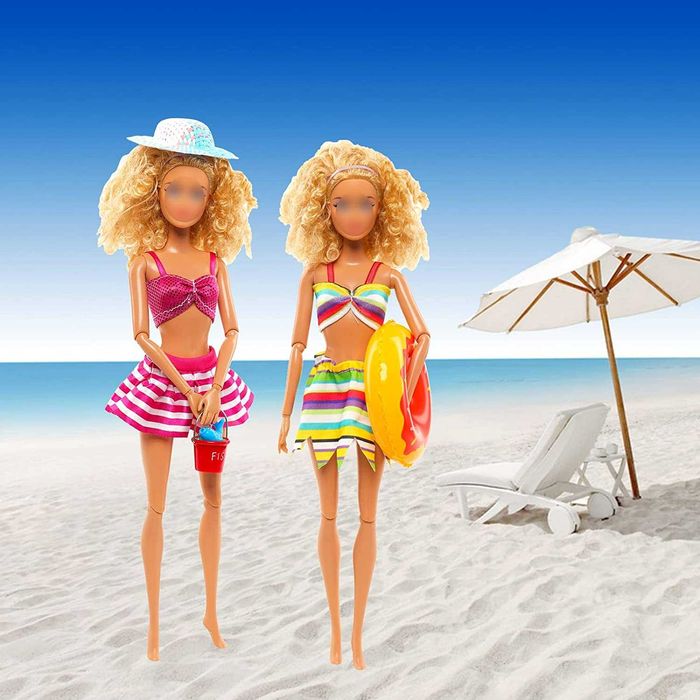Ubranka dla lalek Barbie Akcesoria Plażowe Stroje Kąpielowe Zestaw