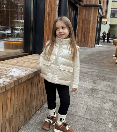 Жилетка безрукавка біла молочна на замочку 110 116 122 128 134 140