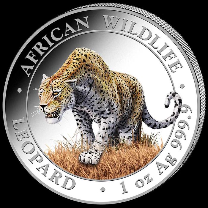 Серебряная монета 1 унция-Леопард – 2024,  2023, 2022