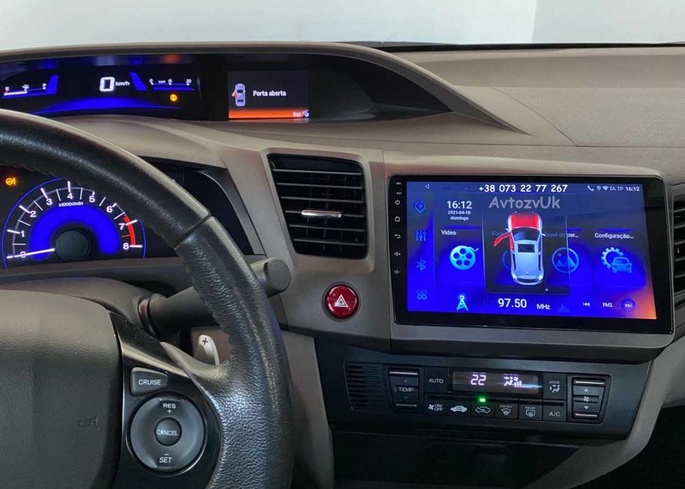 Магнітола Honda CIVIC 5D GPS USB Tesla Хонда Сівік CarPlay Андроїд 16