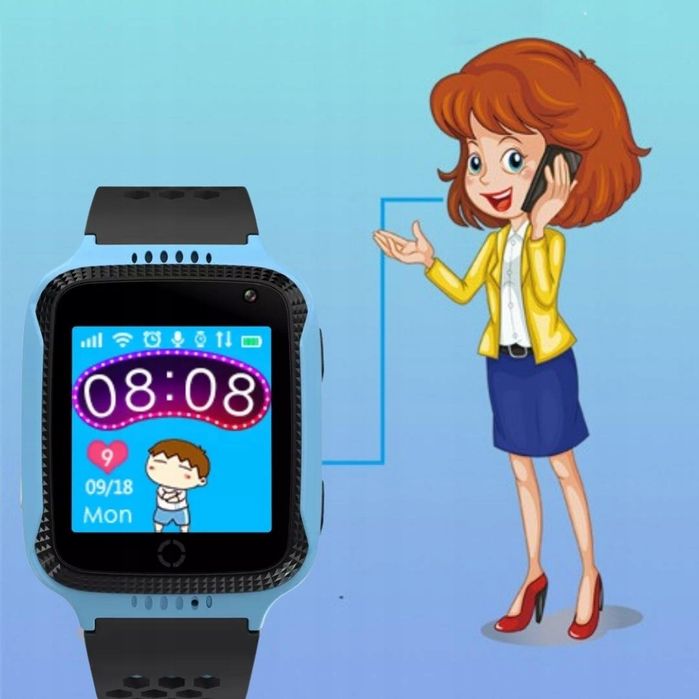 Smartwatch Dla Dzieci Zegarek Lokalizator Gps Kroki Sen + Karta SIM