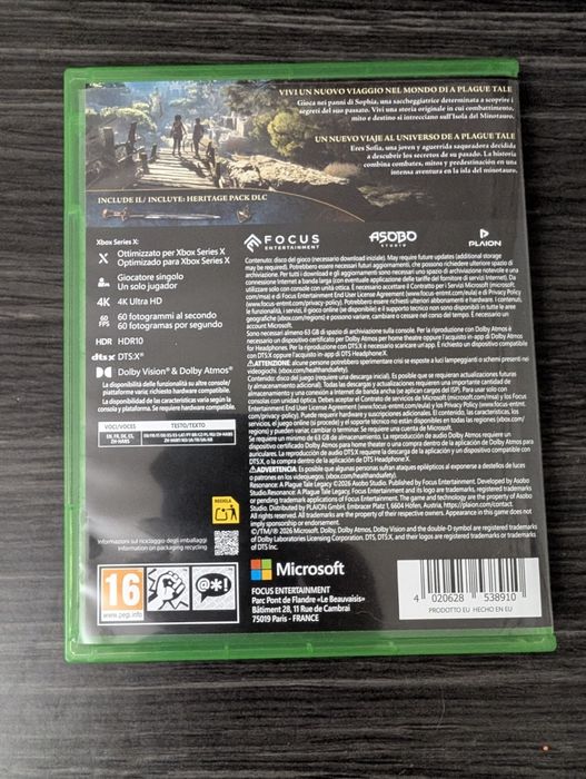 Jogo xbox Resonance A plague tale legacy