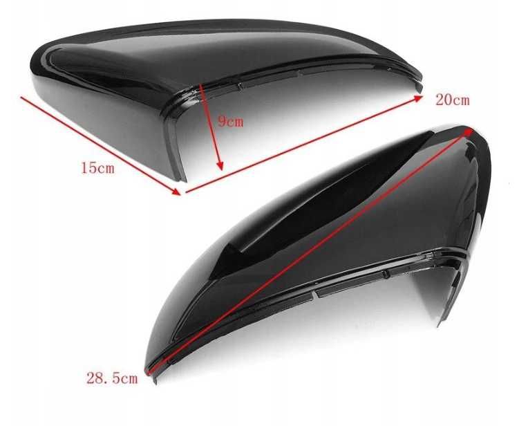 Nakładki Obudowy lusterek VW GOLF 7 MK7 VII GTI R GTD CZARNY POŁYSK