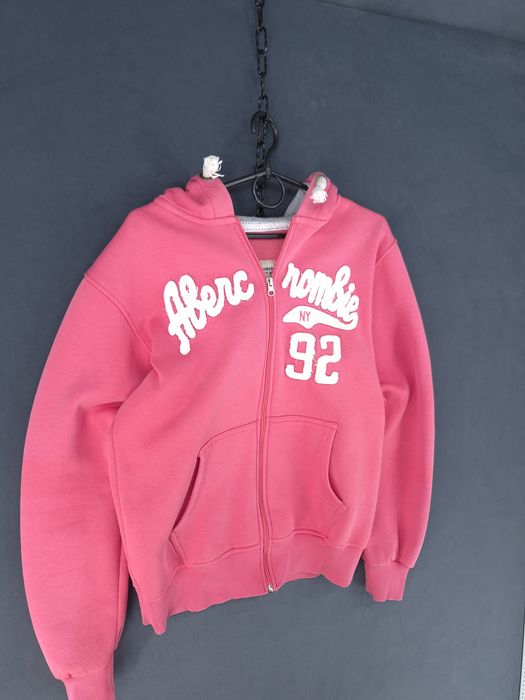 y2k Abercrombie & Fitch bluza rozpinana z kapturem haft logo S