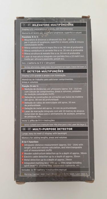 Detetor a laser Multifunções 5 em 1