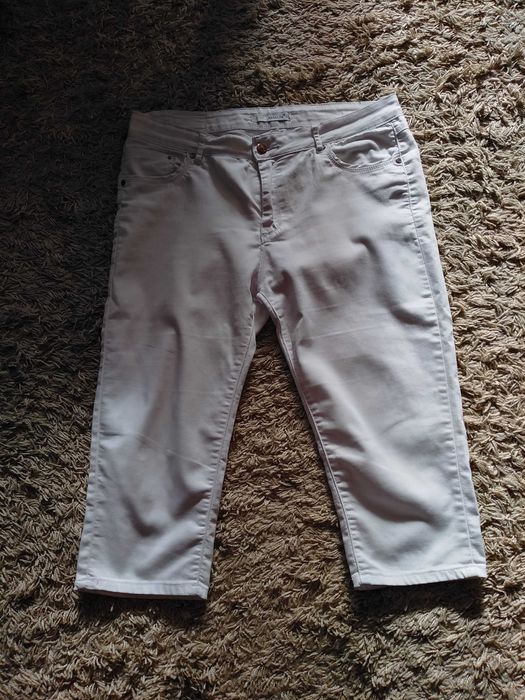 Białe spodnie "rybaczki" 4XL 48