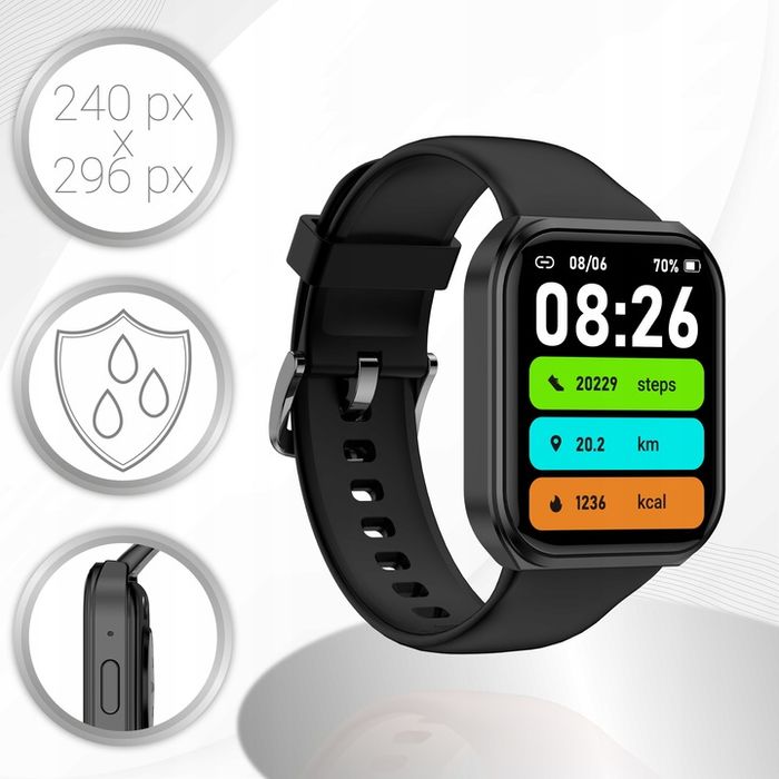 Smartwatch Męski Rozmowy Zegarek Sportowy Gry Menu Polskie Pomiary Sms
