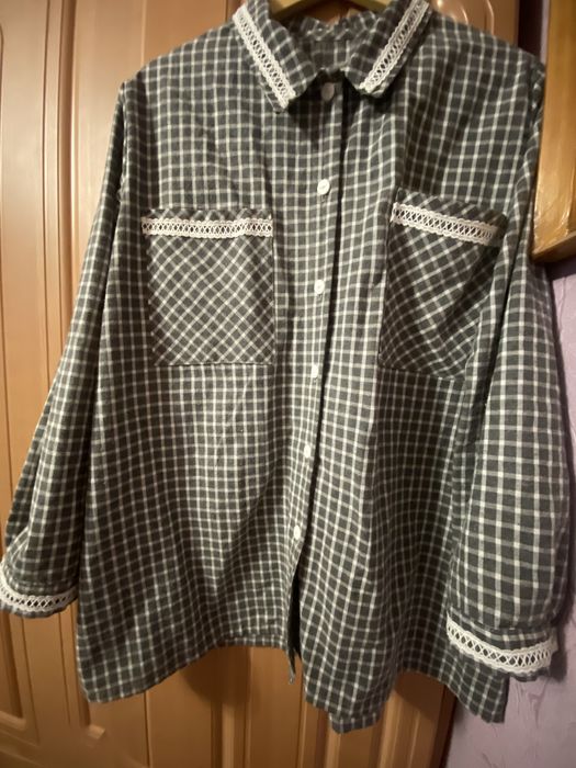 Блузка, рубашка в клетку, .52-54