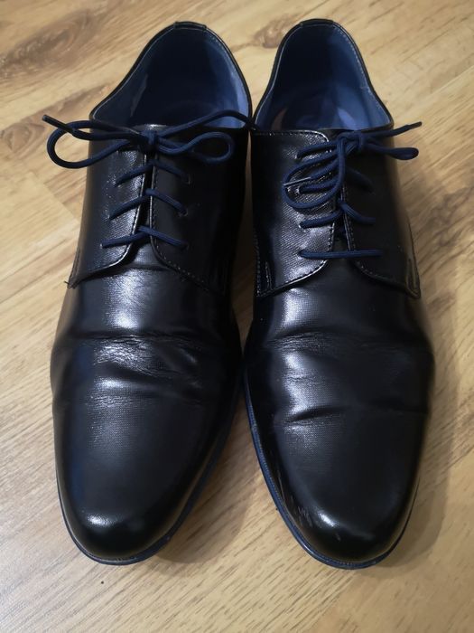 Czarne skórzane półbuty
