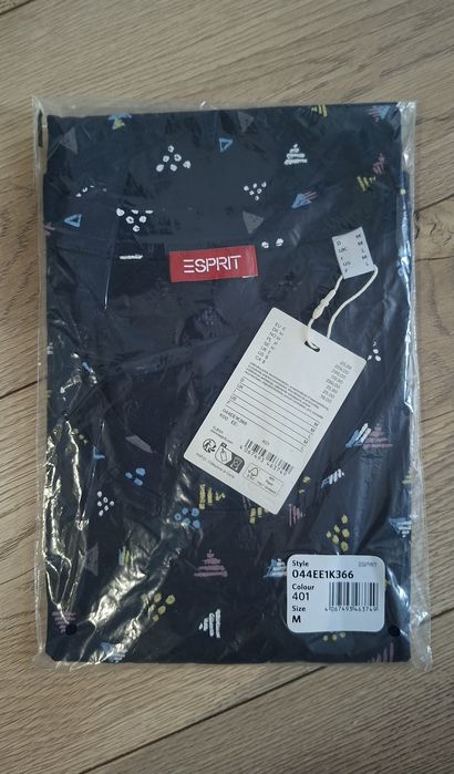 Esprit bluzka z krótkim rękawem koszulka bawełniana basic M/L