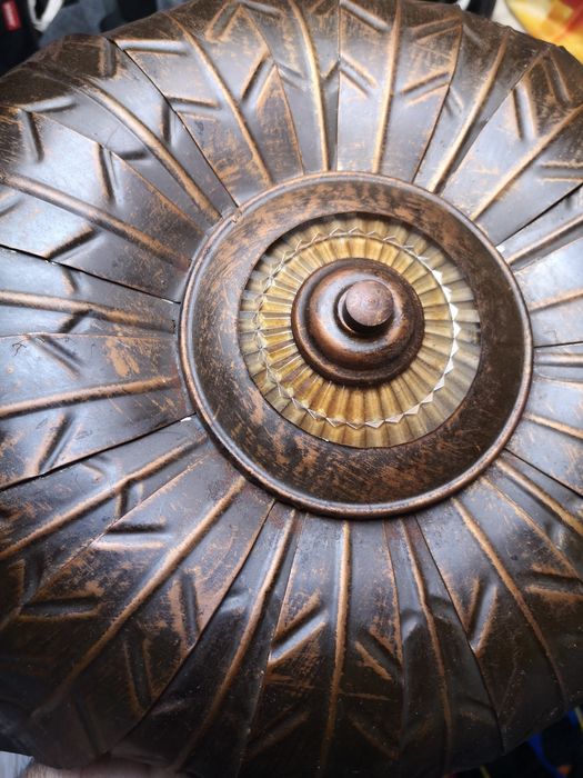 Vintage ceiling lamp with brass-plated leaf-shaped design