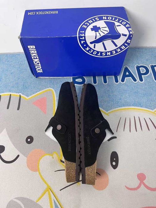 Birkenstock Black leather  slippers, size 40