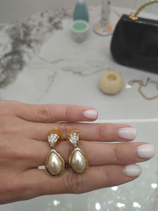 Сережки позолота вінтаж імітація перлин M&S