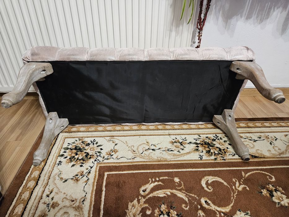 Ławka pikowana pudrowy róż