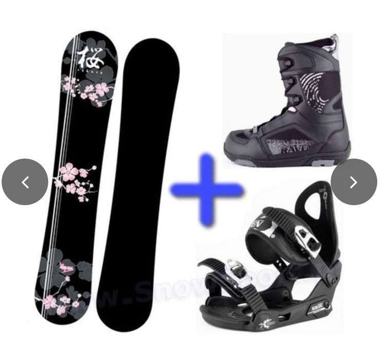 Zestaw deska Raven SAKURA BLACK + wiązania Raven + buty Raven Explorer