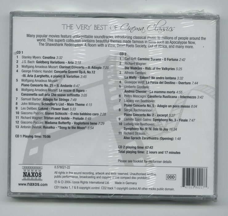 CD The Very Best of Cinema Classics (duplo)