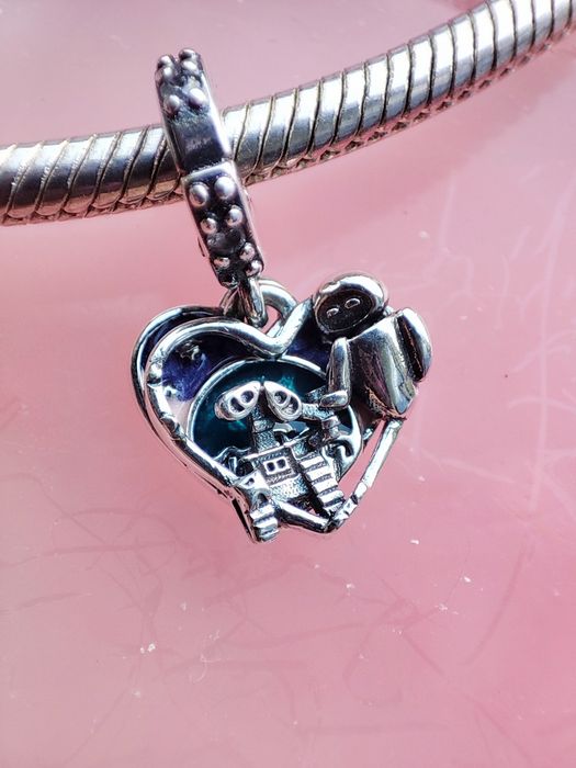 Charms zawieszka srebro 925 Wall-E i Eva
