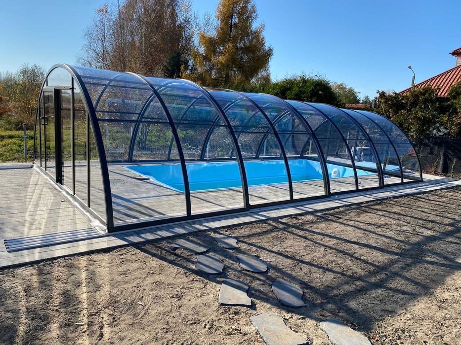 Zadaszenie basenu KLASIK wysokie 6,40x4,42x2,15 , PL 4mm