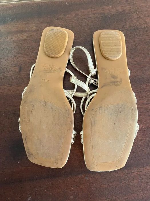 Sandálias Douradas Parfois 37 Minimalistas de Tiras Finas