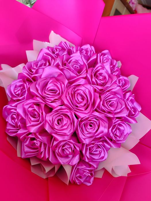 Букети з атласної стрічки