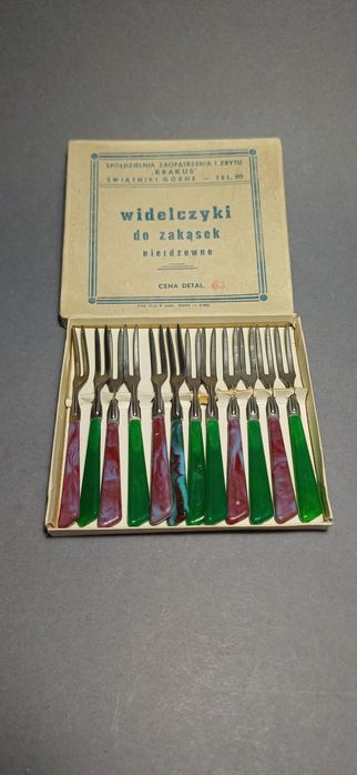 Widelczyki do zakąsek nierdzewne prl