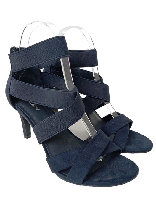 Modne Buty sandały na szpilce granatowe Graceland Deichmann