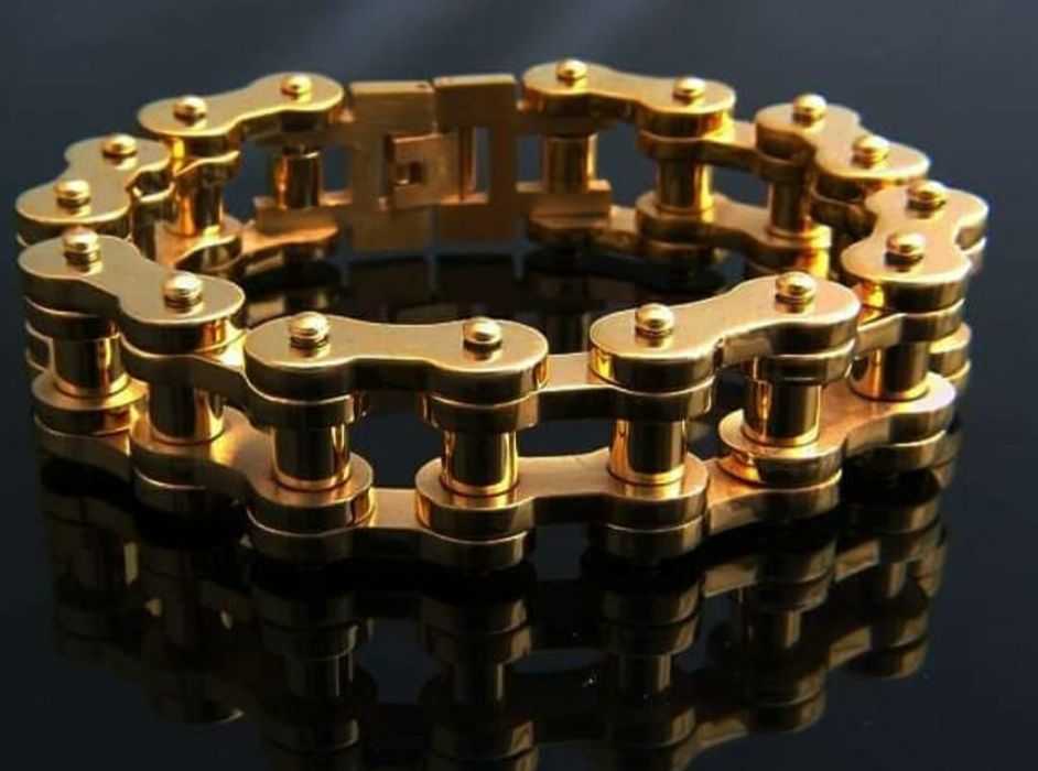 Nowa-Bransoleta Męska Na StyŁńcucha Do Motoru Stal