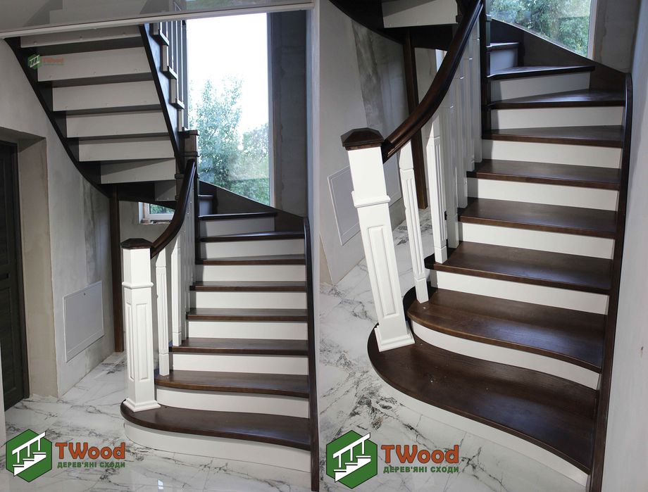 Монтаж сходів у Закарпатті, сходи букові під ключ, вироби TWood_stairs