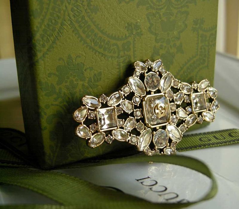 Gucci kryształowa broszka w stylu Vintage Unikat