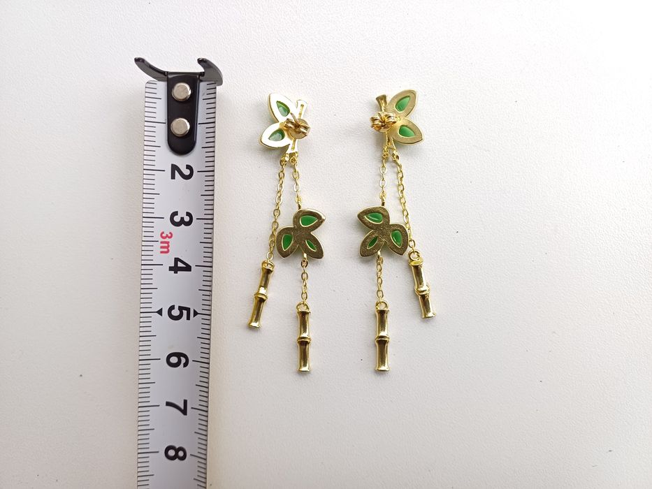 Brincos de imitação de estilo clássico chinês, em forma de bambu