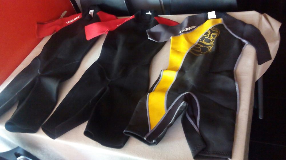 3 fatos bodyboard ou surf 8, 10 e 12 anos (2 fatos novos)