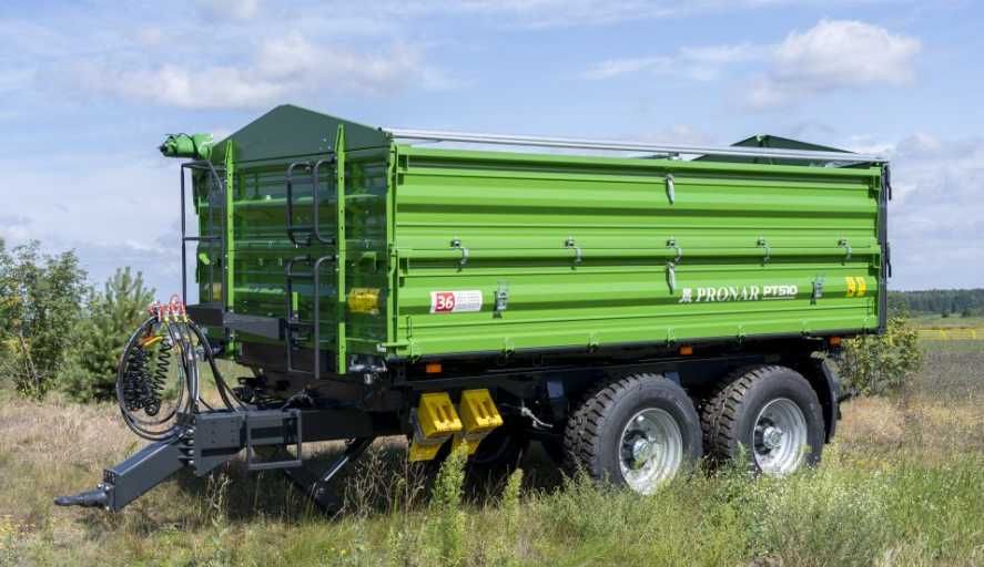 Pronar przyczepa tandem PT510 10 ton nadstawa plandeka rynna balkon Finasowanie fabryczne PT512, PT610, PT612, T680