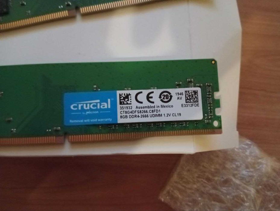 Оперативна памʼять Crucial DDR4 16GB (2×8GB) 2666 MHz CL19