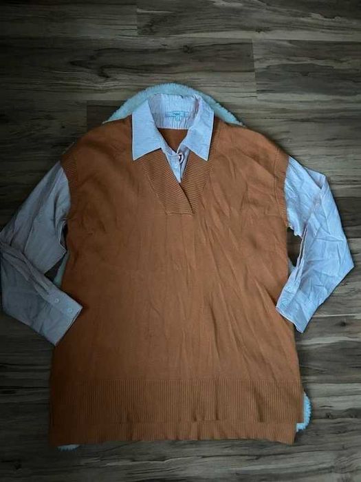 Sweter z wbudowaną koszulą NEXT L